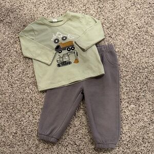 Kids Construction Theme Set - Sage and Charcoal